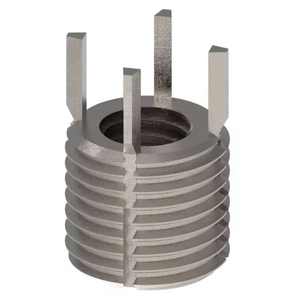 Key Locking Thread Insert, Extra Heavy Wall, 4 Key, 7/16"-14 Int Thd Sz, 11/16"-11 Ext Thd Sz, 10 PK