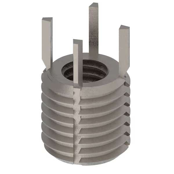 Key Locking Thread Insert, Thin Wall, 4 Keys, M6-1.00 Int Thrd Sz, M10-1.25 Ext Thrd Sz, 10 PK