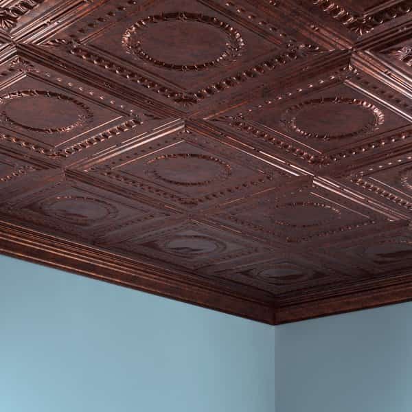 Rosette 2Ftx4Ft Glue Up Ceiling Til, PK 5, 5 PK