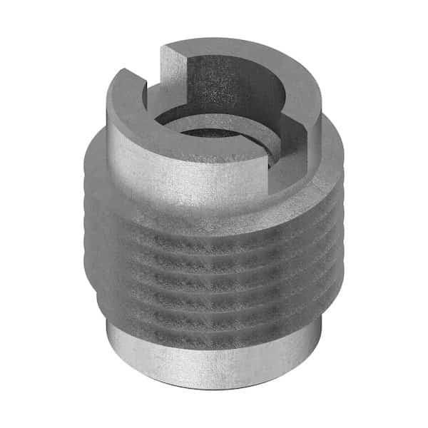 Knife Thread Insert, 1/4"-28 Int Thrd Sz, 1/2 in L, 3/8 in Dia., 18-8 Stainless Steel, Plain, 10 PK