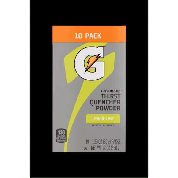 Sports Drink Mix, Lemon Lime, Regular, PK10
