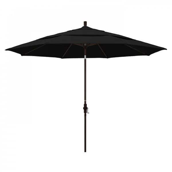 Patio Umbrella, Octagon, 110.5" H, Sunbrella Fabric, Black