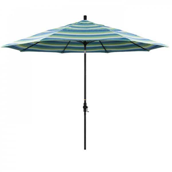 Patio Umbrella, Octagon, 109.5" H, Sunbrella Fabric, Seville Seaside