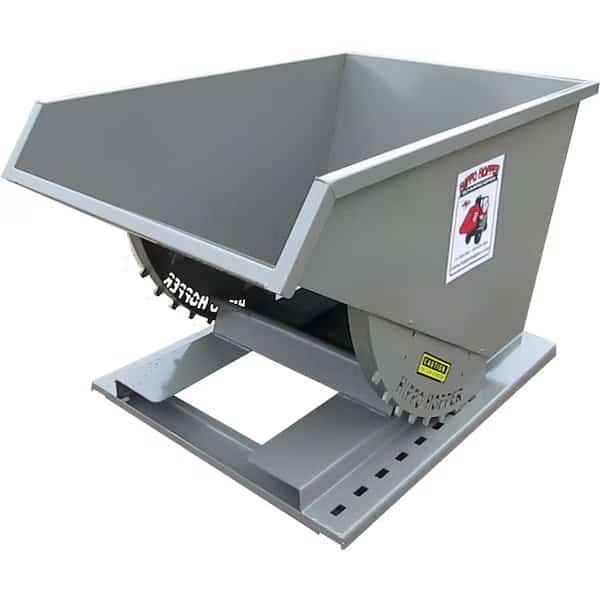 Hopper, w/Rollers, Lid, 2 yd., 4000 lb.