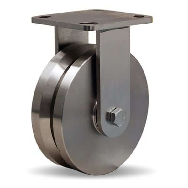 Stainless Steel Workhorse Swivel Caster, 6" x 2" Stainless Steel V-Grooved Wheel