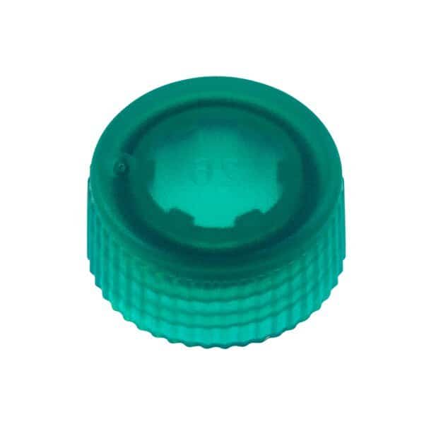 CAP ONLY, Grn Screw Top Micro Tube Cap, O-Ring, Transluc, Non-sterile, PK1000