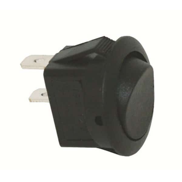 Black Non-Illum Round Rocker 16A 12V S.P