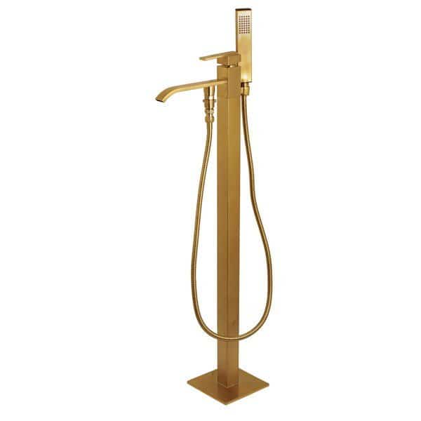 Freestanding Tub Faucet, Brushed Brass, Freestanding, KINGSTON BRASS, Mfr# KS4137QLL