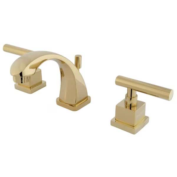Dual Handle KS4942CQL 8" Widespread Lavatory Faucet, 8" to 16" Mount, 3 Hole, Polished Brass