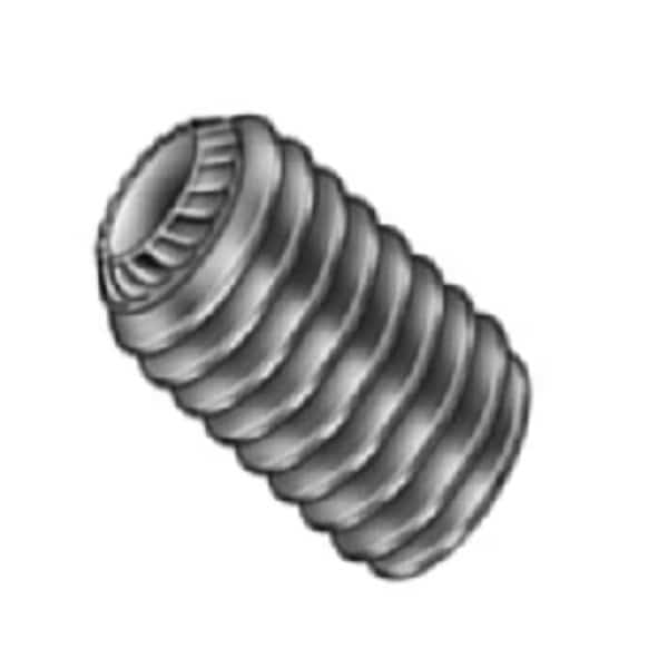 No 4-40 X 1/4 Knurled Cup Point Alloy Hex Socket Set Screw, Black Oxide, PK1500