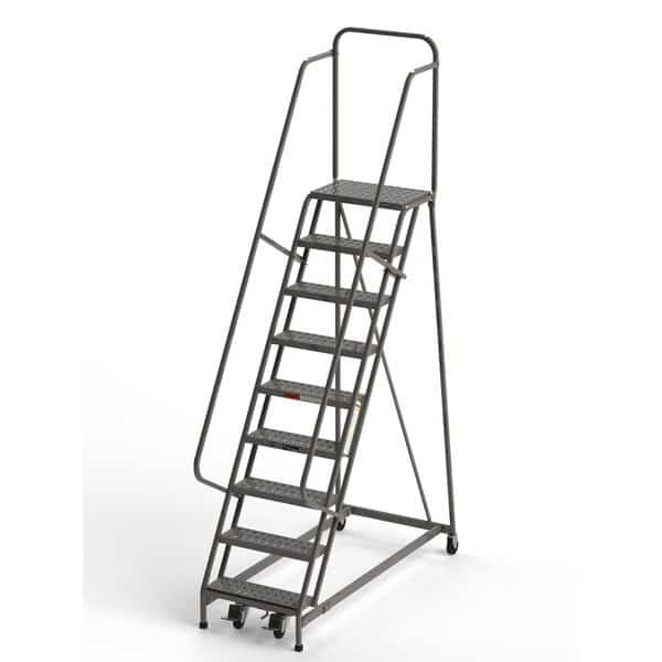 Ind Rolling Ladder,Sq Tube,9 Step,24" W, Mfr#: L056, EGA PRODUCTS