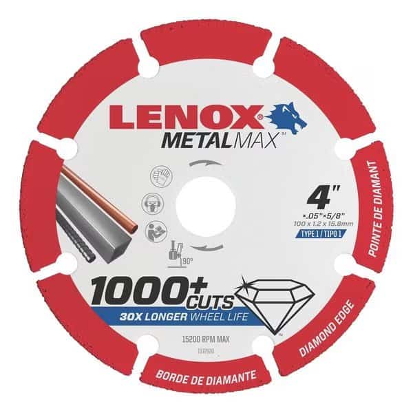 Lenox Metal Max Angle Grinder Diamond Cutoff Wheel 4.5"X7/8"
