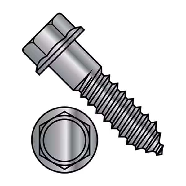 Lag Screw, 5/16 in, 2 in, Steel, Galvanized Hex Hex Drive, 500 PK