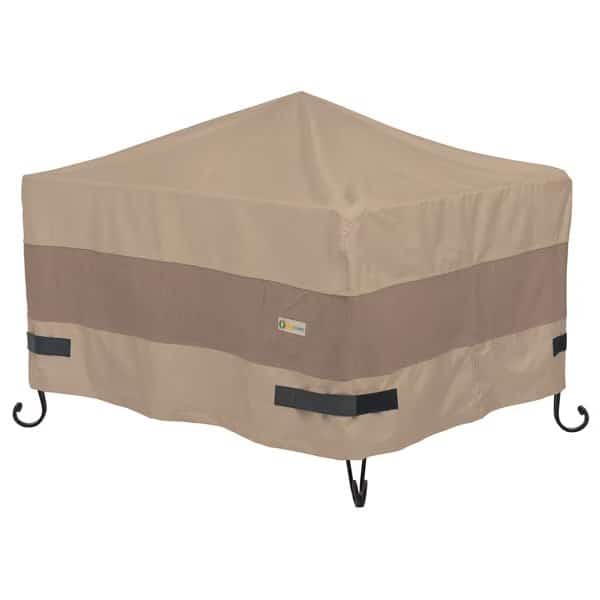Elegant Swiss Coffee Patio Square Fire Pit Cover, 32"x32"x24"