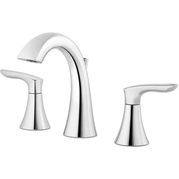 Dual Handle Weller Two Handle Widespread Lavatory Fa, 3 Hole, Polished chrome