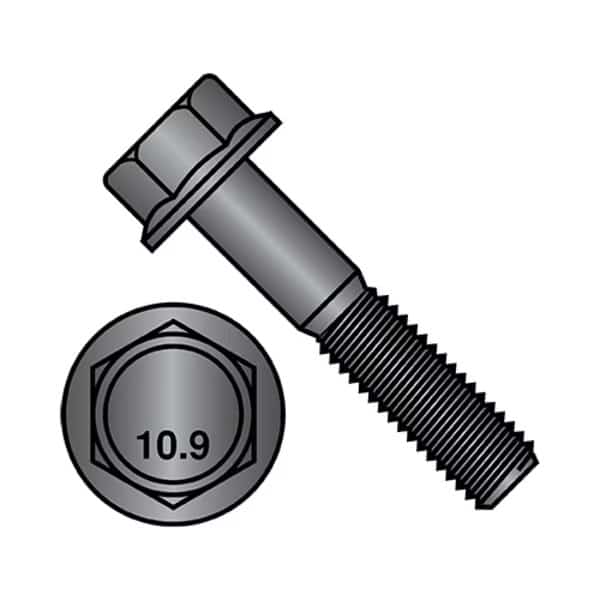 M8-1.25X25 Flange Bolts, Black Steel, 800 PK