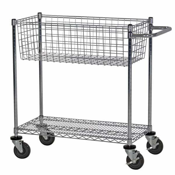 Supply Cart, 1 Basket-1 Shelf, 18x42x40