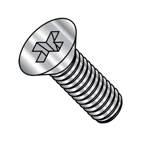 #0-80 x 3/16 in Phillips Flat Machine Screw, Plain Stainless Steel, 5000 PK