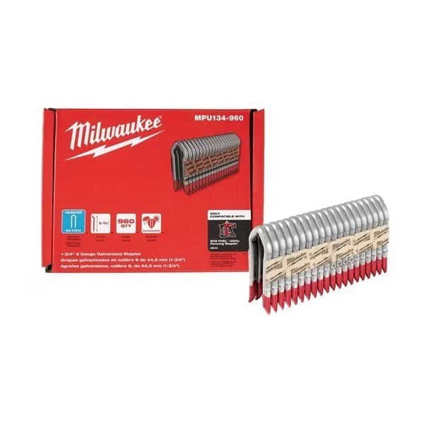 Cable Staples, 9 ga, Diamond Crown, 1-3/4 in Leg L, Aluminum, 960 PK
