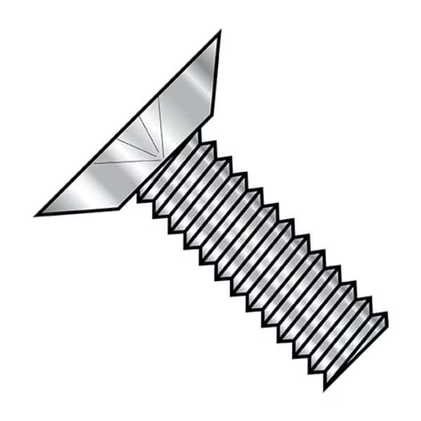#6-32 x 3/16 in Phillips Flat Machine Screw, Plain Steel, 5000 PK