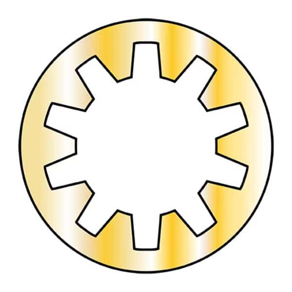 Military Internal Tooth Lock Washer, For Screw Size #8 Steel, Zinc Plated Finish, 10000 PK