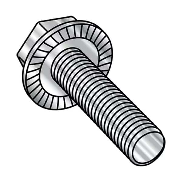 1/4-20X1/2 SERRTED HWH FLANG FT 18-8 STAINLESS STEEL, PK1000