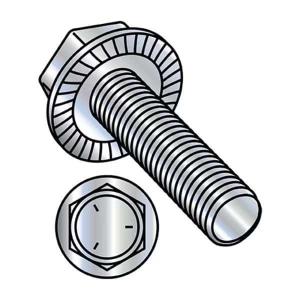 Grade 5, 1/4"-20 Flange Bolt, Zinc Plated Steel, 3/8 in L, 3000 PK