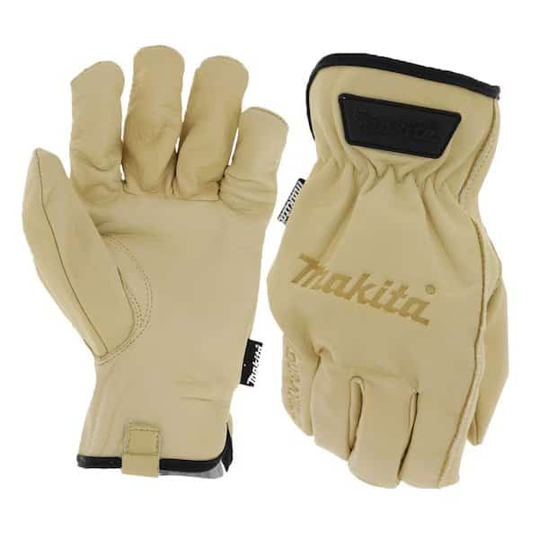 Genuine Leather Cow Driver Gloves, L, Makita, Mfr#: T-04195