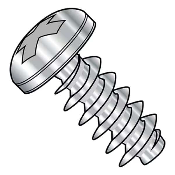 Thread Cutting Screw, M2.2-0.98 x 4.50 mm, 316 Stainless Steel Pan Head Phillips Drive, 6000 PK