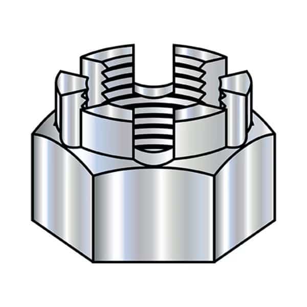 7/16-20 CASTLE NUTS GR5 ZINC, PK200