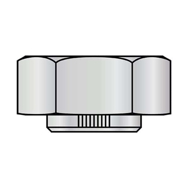 Lock Nut, 1"-8, Steel, Grade B, Wax, 0.513 in Ht, 50 PK