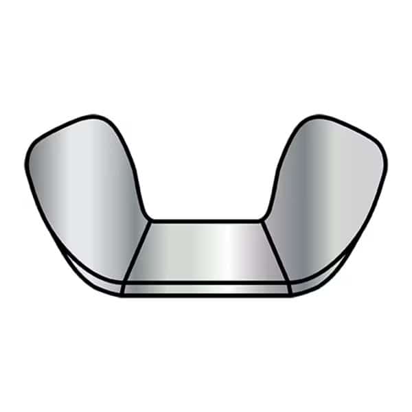 Wing Nut, 3/8"-16, Steel, 0.79 in Ht, 1.44 in Max Wing Span, 750 PK