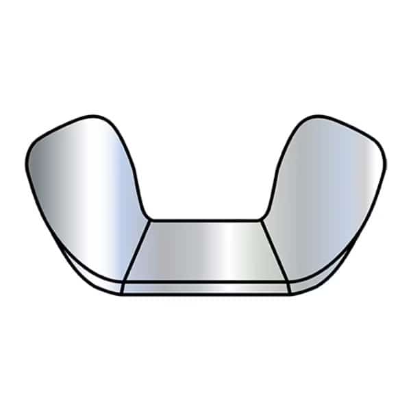 Wing Nut, #4-40, Steel, 0.41 in Ht, 0.72 in Max Wing Span, 2000 PK