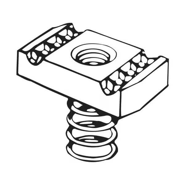 Channel Nut,Regular Spring,1/2", Mfr#: FS-1/2RS E/G, FLEX-STRUT
