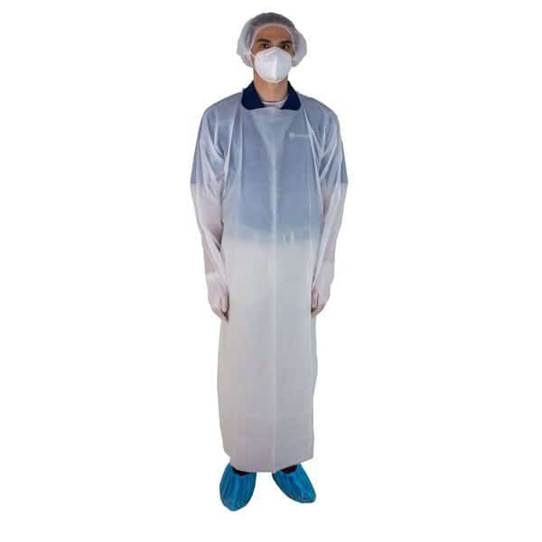 CPE Isolation Gown, 1XL, White, PK100