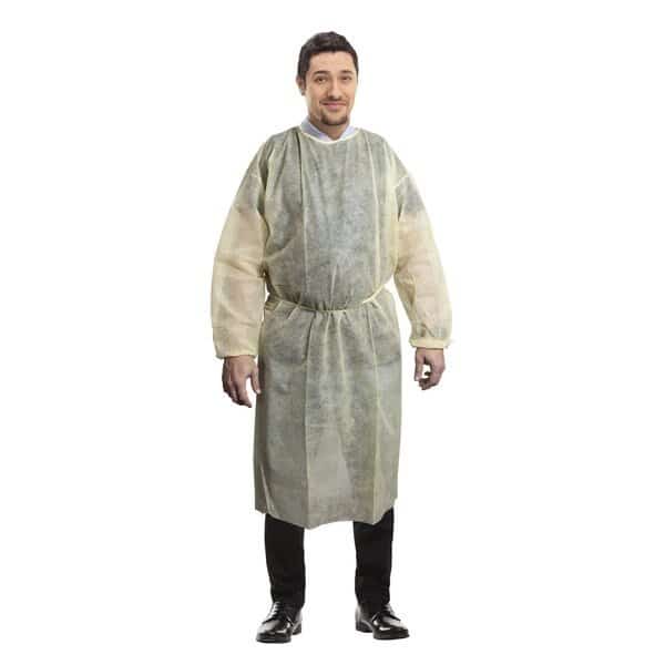 Isolation Gown, Yellow, 1XL, PK100, LIGHTHOUSE, Mfr# OYIG89718S-XL