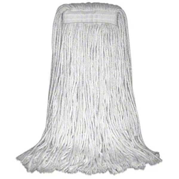 4 Ply Wet Mop, 20 oz Dry Wt, Cut-End, White, Cotton, PK12, P10020