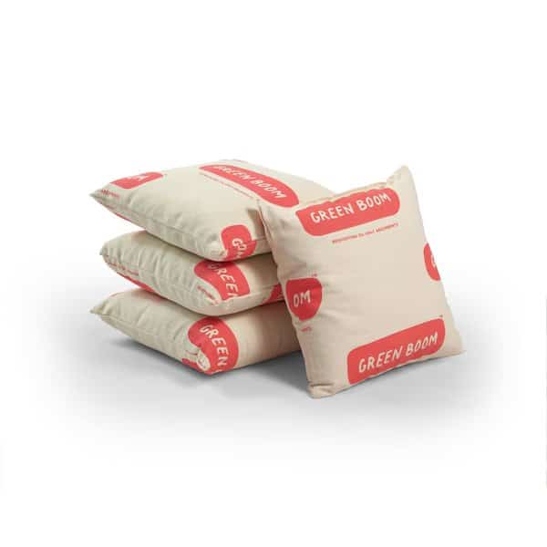 Sorbent Pillow, 5 gal, 10 in x 10 in, White, 100% Biomass, 10 PK