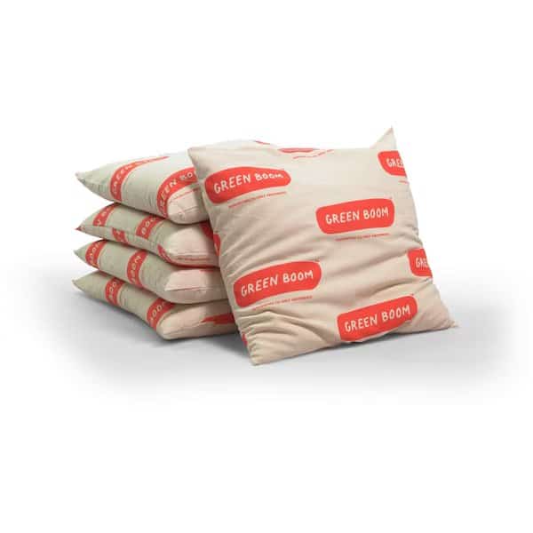 Sorbent Pillow, 7 1/2 gal, 12 in x 12 in, White, 100% Biomass, 10 PK