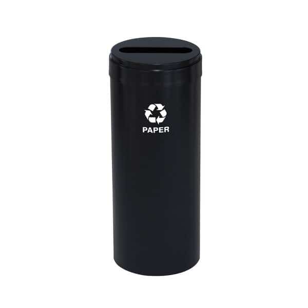 15 gal Round Recycling Bin, Satin Black