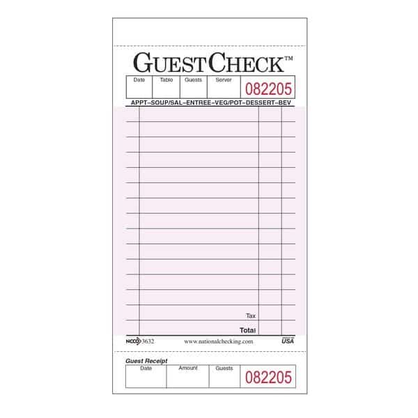 Guest Check Board 1 Pt 15 Line, PK2500