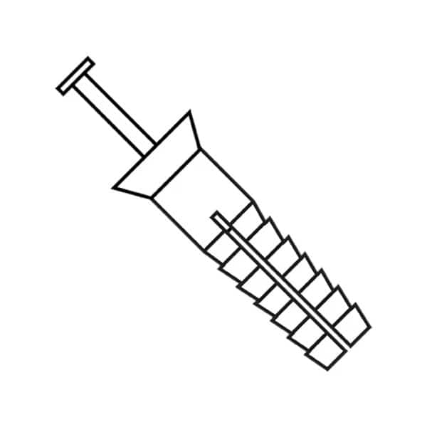 Nail Drive Anchor, 1/4" Dia., 9/16" L, Nylon White, 1000 PK, EnjoyTool select, Mfr# 14563PFPWH