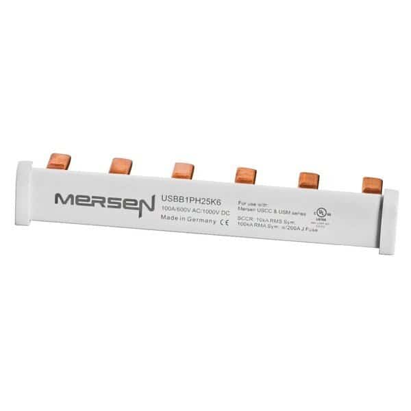 Usbb Bus Bar, 6p, 1ph, 600VAC/1000VDC, MERSEN, Mfr# USBB1PH25K6