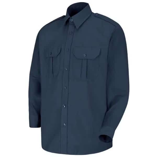 Mens Ls Navy Security Shirt Epaulet