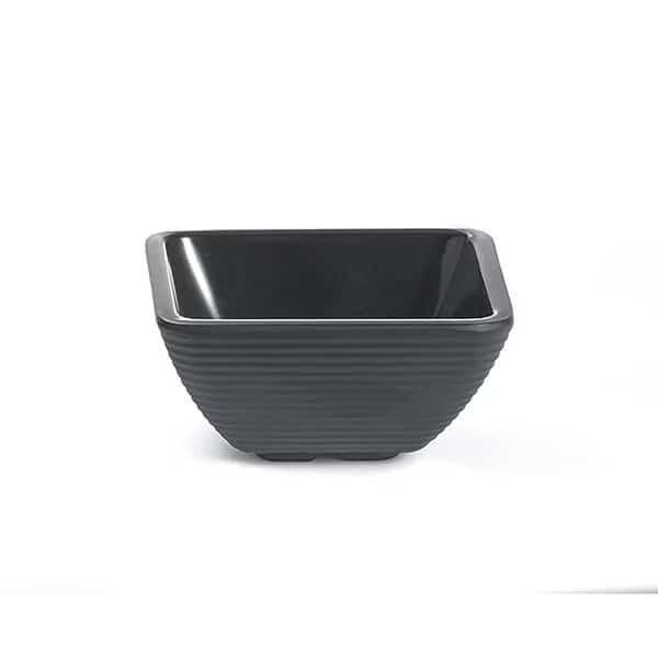 Square Black Ribbed Ramekin, Melmn, 2OZ
