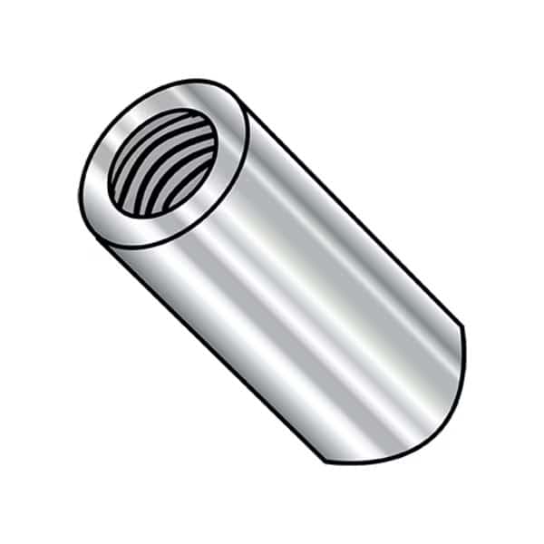 Round Standoffs, #6-32 Thrd Sz, 5/8 in Bd L, Stainless Steel Plain, 1/4 in OD, 500 PK