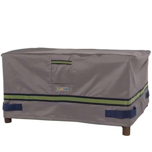Soteria Grey RainProof Patio Square Ottoman Cover, 26"x26"