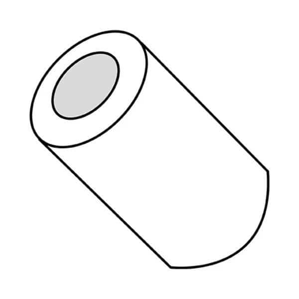Round Spacer, #10 Screw Size, Nylon, 5/16 in Overall Lg, 1000 PK