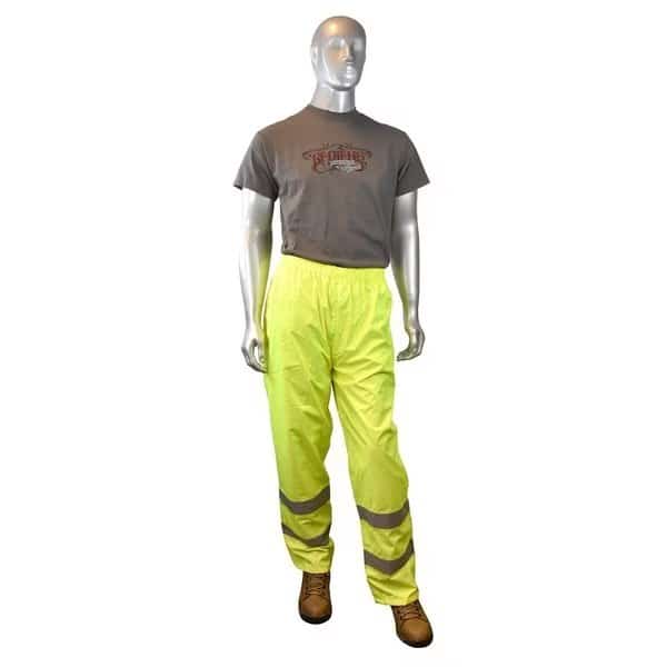 Radians RW10-ES1Y Lightweight Rain Pants, Oxford, 20 mm Thickness, Hi-Vis Green, 5X
