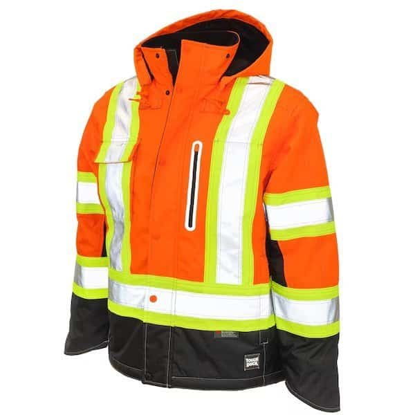 Hi-Vis Safety Jacket, 300D Ripstop, 100% Polyester, Class 3 Type R, Hi-Vis Orange, MT